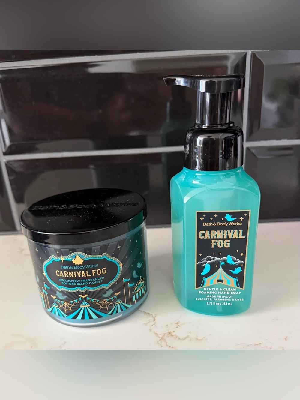 Bath & Body Works Carnival Fog Candle and Foaming Hand Soap bundle